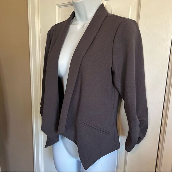 Maurice’s Dark Plum Open front Textured Blazer - Picture 8 of 9